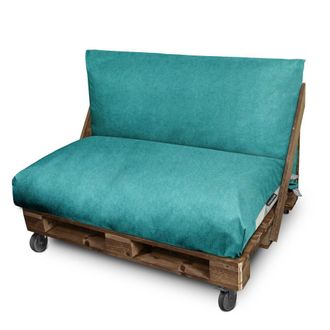 Happers Coj&iacute;n Para Palets Polipiel Exterior Patagonia Turquesa Set: Asiento 120x80x20 + Respaldo 120x45x25 Patagonia Turquesa