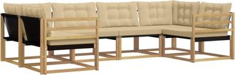 vidaXL Conjunto De Sof&aacute;s De Exterior 6 Uds. Y Beige Vidaxl