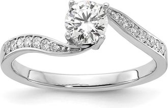 Diamond2Deal 14k White Gold Lab Grown Diamond Wedding Band Ring 0.63Ct Clarity- VS Color- G-H