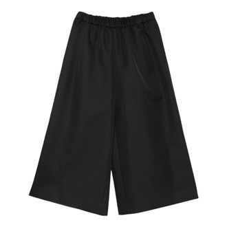 Comme Des Gar&ccedil;ons Pantalones anchos de georgette de lana - Trousers - Mujer - Negro - S