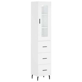 Berkfield Home Highboard White 34.5x34x180 cm Engineered Wood