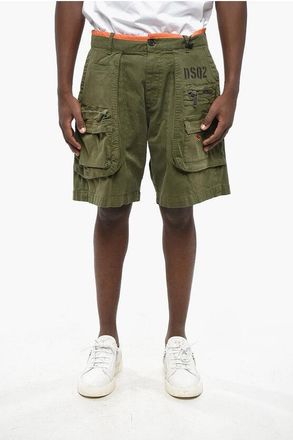 Dsquared2 Shorts Cargo in Cotone Stretch con Bordo a Contrasto taglia 42