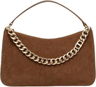 Twinset Handbags, female, Brown, ONE SIZE, Brown Leather Handbag with Clasp