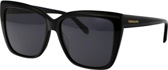 Ferragamo Unisex Sunglasses Sf1102s Black Acetate