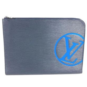 Louis Vuitton Vintage, unisex, Blauw, ONE Size, Leer, Pre-owned Vintage Clutch