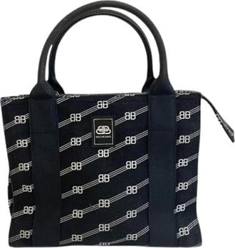 Balenciaga Pre-owned Tote Bags, female, Black, Size: ONE SIZE Pre-owned Canvas Tote Bag