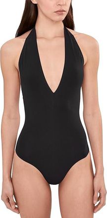 Commando Ballet Body Deep Plunge Halter Bodysuit Womens Jumpsuit & Rompers One Piece Black, Elastane/Nylon