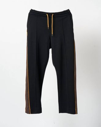 Nicholas Daley Mens Track Pants In Dark Chocolate/red Jacquard