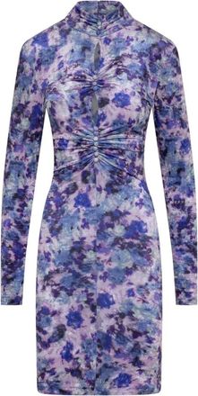 Isabel Marant Gram Velvet Cut-Out Mini Dress - Dames - Korte kleedjes - Paars - M - Kleedjes