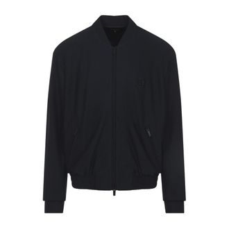 Giorgio Armani Bomber Jackets, male, Blue, Size: L Bomber Jacket