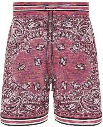 Amiri Mens Space Dye Bandana Shorts In Purple