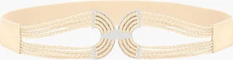 Lascana Symmetrical Buckle Waist Belt in Ivory at Nordstrom, Size Medium