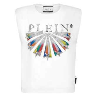 Philipp Plein Dames, Tops, Wit, Maat: XL Katoen