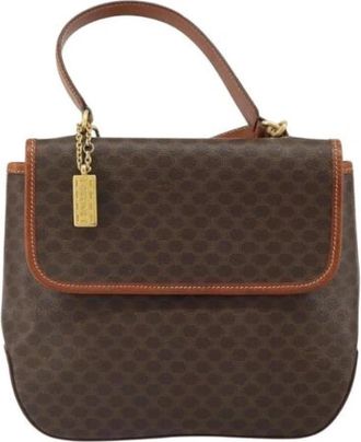 Celine Pre-owned Vintage Macadam Handbag - Dames - Vintage Handtas - Bruin - ONE Size - Leer - Vintage