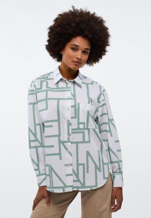 Eterna Hemdbluse ETERNA OVERSIZE FIT, Damen, Gr. 34, gr&uuml;n, 100% Baumwolle, Blusen Hemdbluse, EASY IRON (b&uuml;gelleicht)