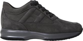 Hogan Leren Low Top Sneakers - Heren - Sneakers - Zwart - 45 EU - Leer - Schoenen