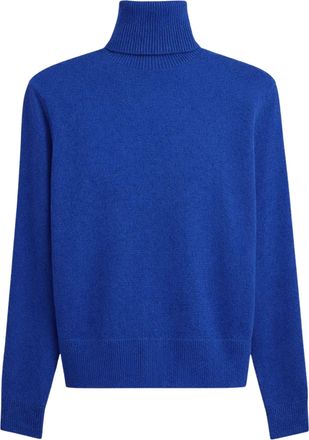 Frankie Shop Blue Gala Ribbed Wool Turtleneck Sweater
