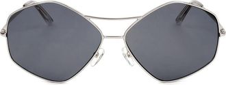 Linda Farrow DRIES VAN NOTEN DVN42 C3 Mens Sunglasses Silver Size 64