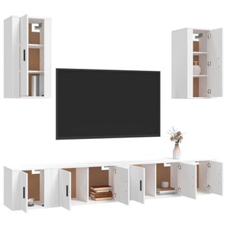 Berkfield Home Classic 6 Piece TV Cabinet Set White Engineered Wood