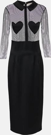 Blumarine Mesh and satin midi dress