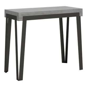 Itamoby Consola extensible 90x40/196 cm efecto madera gris cemento, hierro