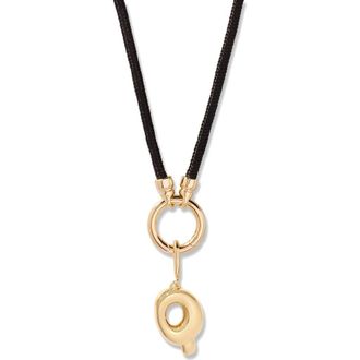 Brook & York Kai Initial Charm Necklace in Gold/Black Q at Nordstrom