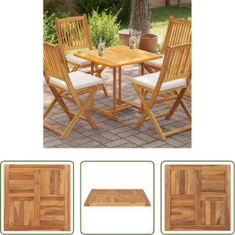 vidaXL Tavolo in legno massello - Piano del Tavolo in Legno Massello di Teak 70x70x2,5 cm