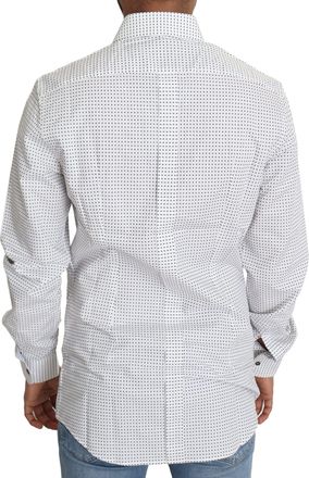 Dolce & Gabbana Black White Polka Dots Dress Mens Shirt