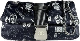 Chanel Pre-owned Vintage Nylon Shoulder Bag - Dames - Vintage Schoudertas - Zwart - ONE Size - Nylon - Vintage