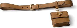 Prada Saffiano leren riem - Bruin
