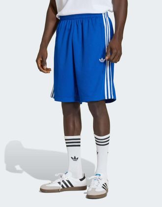 adidas Originals Adicolor - Pantaloncini in rete stile college royal/bianco-Blu