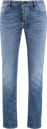 Moorer Jeans 5 tasche con logo - Blu