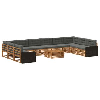 vidaXL Juegos De Sof&aacute;s 11 Uds. Madera De Acacia S&oacute;lida Vidaxl