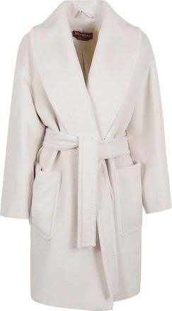 Max Mara Cloruro Coat - Dames - Jas met riem - Beige - L - Wol - Jassen