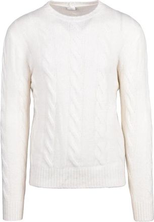 Eleventy Cashmere Silk Crewneck Sweater - White