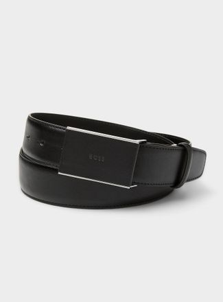 BOSS Mens Plaque-buckle black belt
