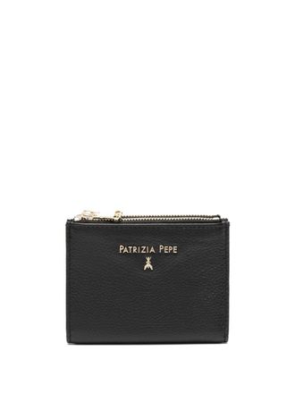 Patrizia Pepe logo-lettering leather wallet - Black