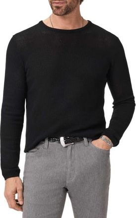 John Varvatos Montclair Mesh Stitch Organic Cotton Blend Sweater in Black at Nordstrom, Size Small