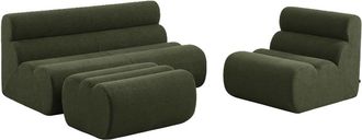 Sweeek Sof&aacute; envasado al vac&iacute;o modular de borreguito con reposapi&eacute;s, 3 plazas