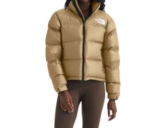 The North Face Retro Nuptse Jacket In Khaki Stone