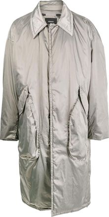 Songzio ruched-detail knee-length jacket - men - Polyester - 50 - Green