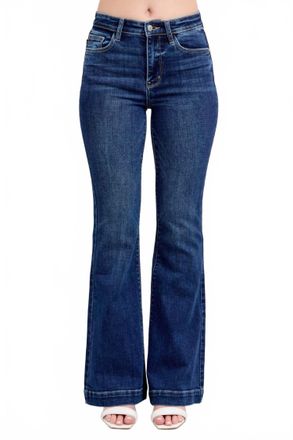 Judy Blue Urban Chic High Waist Flare Trousers In Blue