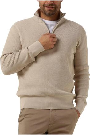 Selected Hoge Hals Half Zip Trui - Heren - Coltruien - Beige - S - Truien & Vesten