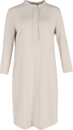 Escada Escada knielange jurk met mandarijnkraag in beige triacetaat