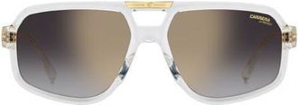 Carrera Victory 59mm Gradient Navigator Sunglasses in Crystal Grey/grey Gold at Nordstrom