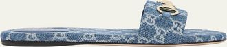 Gucci GG Denim Slide Sandals