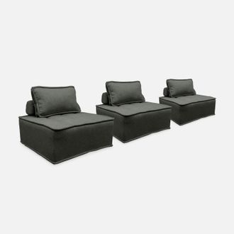 Sweeek Sof&aacute; Modular En Tela Lisa, 3 Plazas