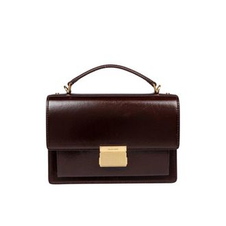 Golden Goose Venezia Leather Handbag Dark Brown Color