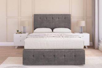 Sloomy Cambridge Naples Divan Set 2 Drawers - 54 Headboard-12 Footboard in Grey | Size: King