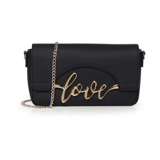 Love Moschino Borsa a spalla con placchetta logo - - Bags - Donna - Nero - ONE SIZE